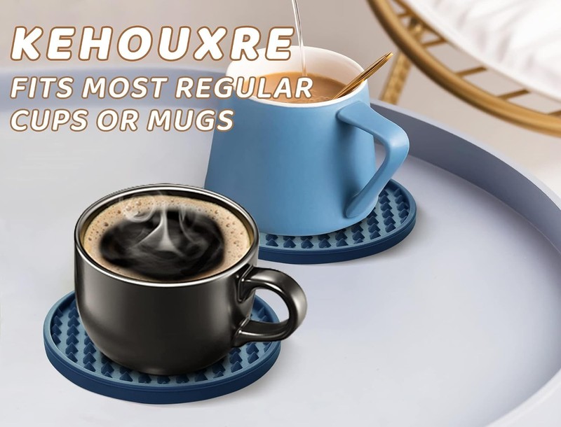 Coasters for Drinks 6 Pack Drinking Coasters with Holder,Heat Resistant Silicone gallery