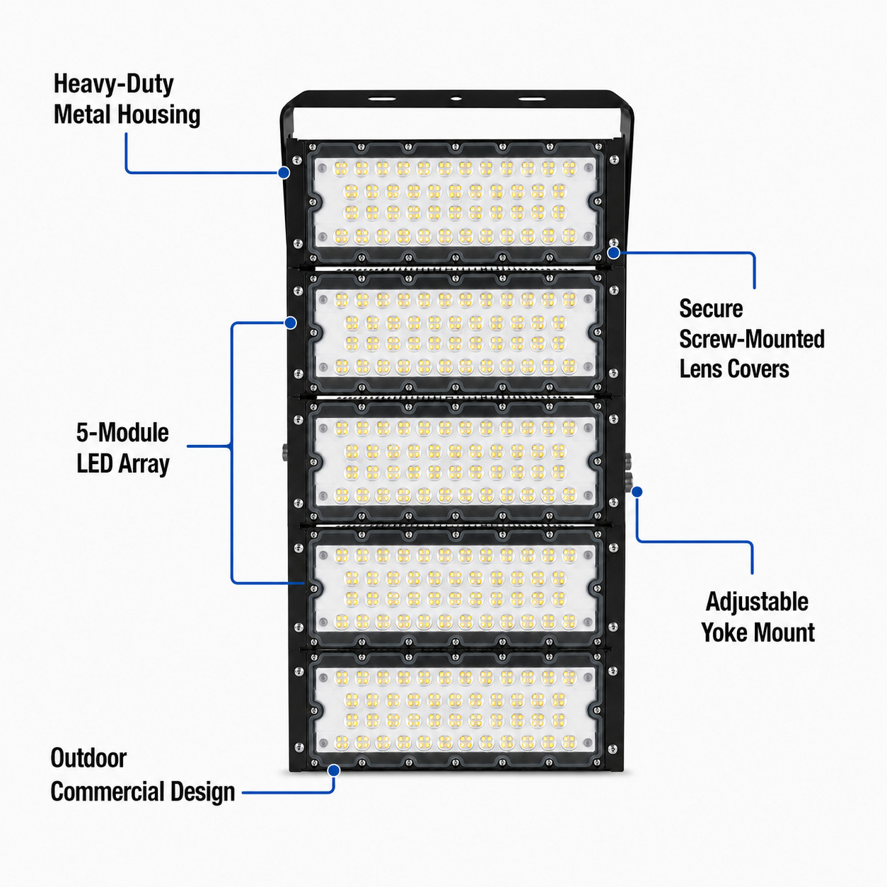 500W LED Flood Light 5000K Commercial Outdoor Area Parking Lot Light gallery