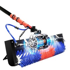 Professional Solar Panel Cleaning Brush,400RPM,Water-Fed System,AC/DC Power