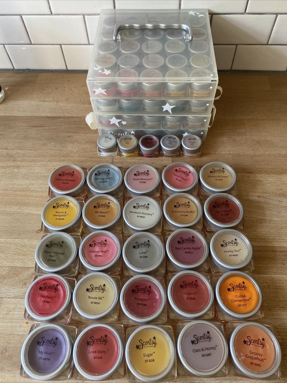 Scentsy Testers 130 Samples Many Retired w/ Case Wickless Melts gallery