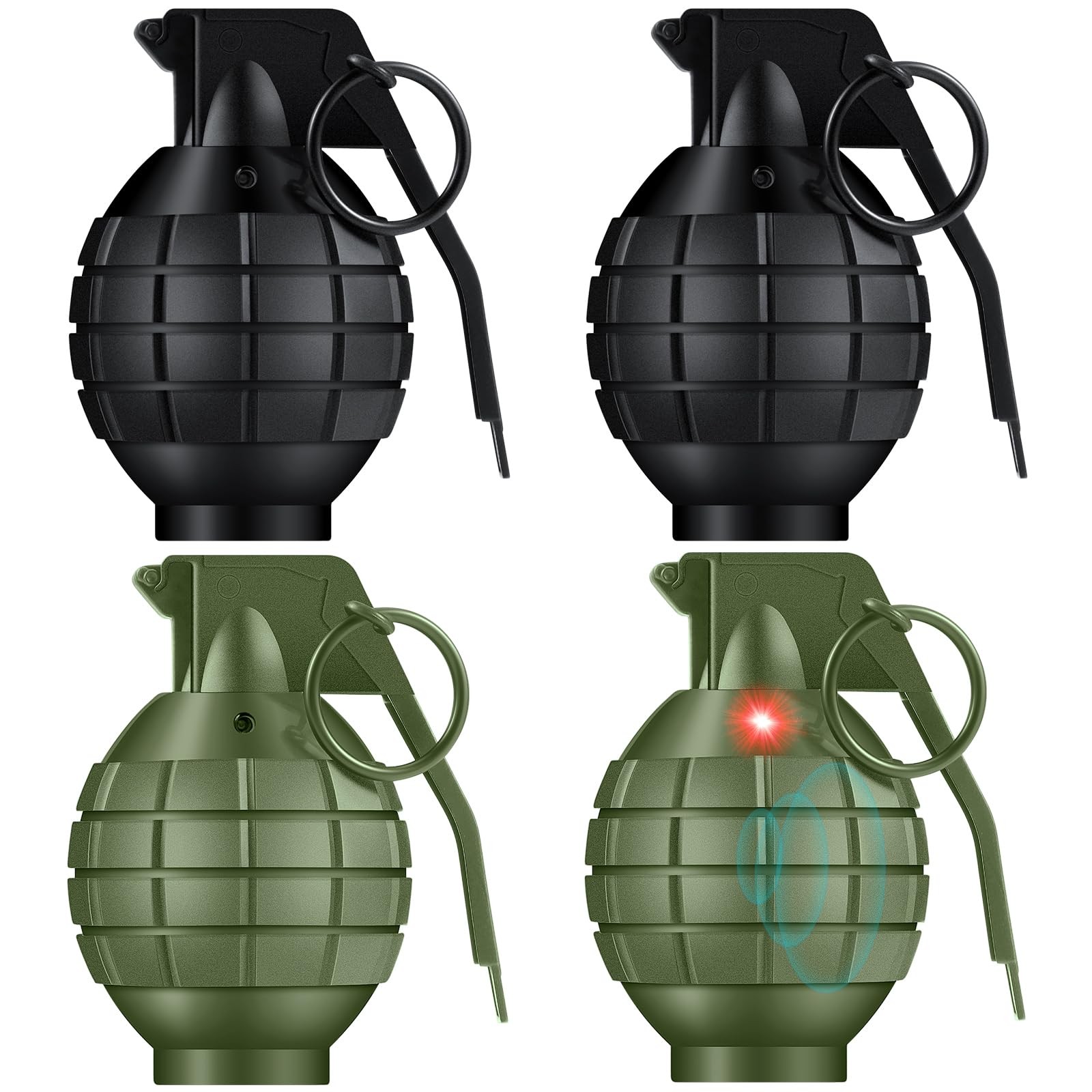 Sratte 4 Pcs Plastic Hand Grenades with Realistic Sound Effects and Flashing ... gallery