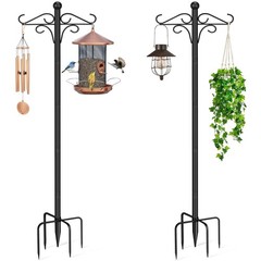 Shepherds Hooks for Outdoor, 2 Pack 76.8 in Heavy Duty Bird Feeder Pole, Thic…