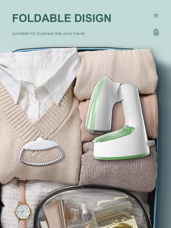 Portable Folding Clothes Steamer 25 Sec Heat Up 20g Min Travel Wrinkle Remover gallery