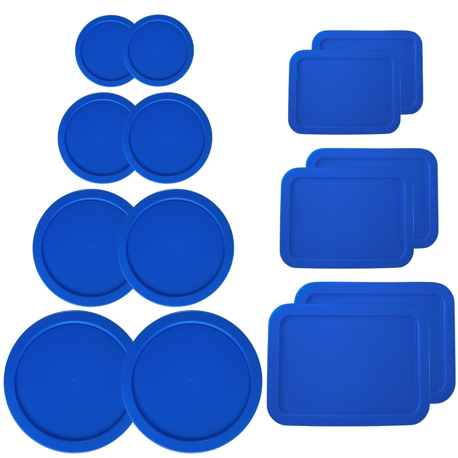14 Pack Replacement Lids for Glass Storage Bowls - 1, 2, 4, 7 Cup Round & 3, 6, gallery