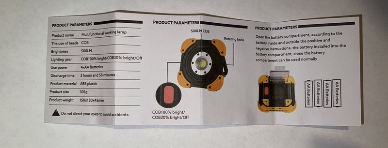 Work Light, Hands-Free 500 Lumen Work Light, Black/yellow 4-aa Batteries gallery