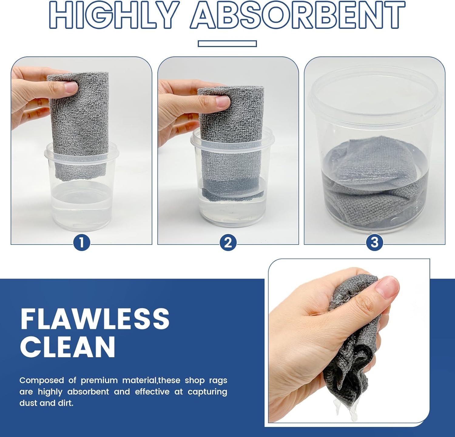 75 Pack Microfiber Cleaning Cloth Roll,Reusable Washable Ultra Tear Away gallery