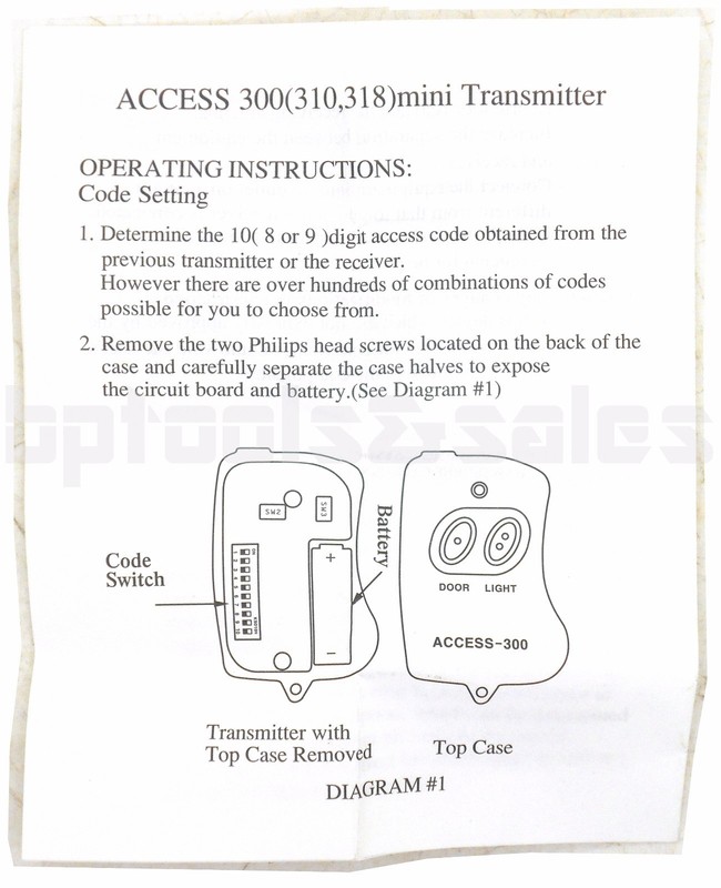 8 Digit Code Mini Remote Control Garage Door/Gate Transmitter w/ Mini Flashlite gallery