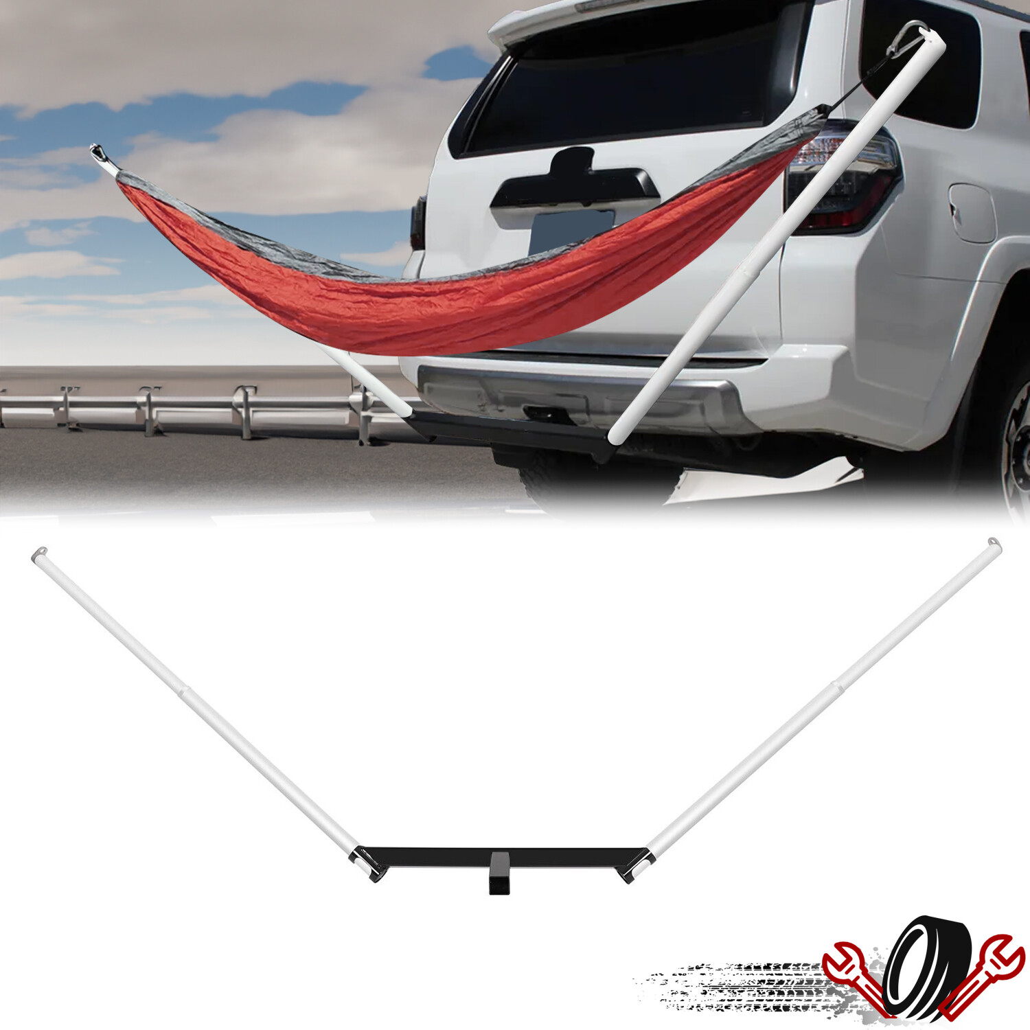 Vehicle Mounted Camping Hammock Stand For All 2 Inch Receivers Trailer Hitch gallery