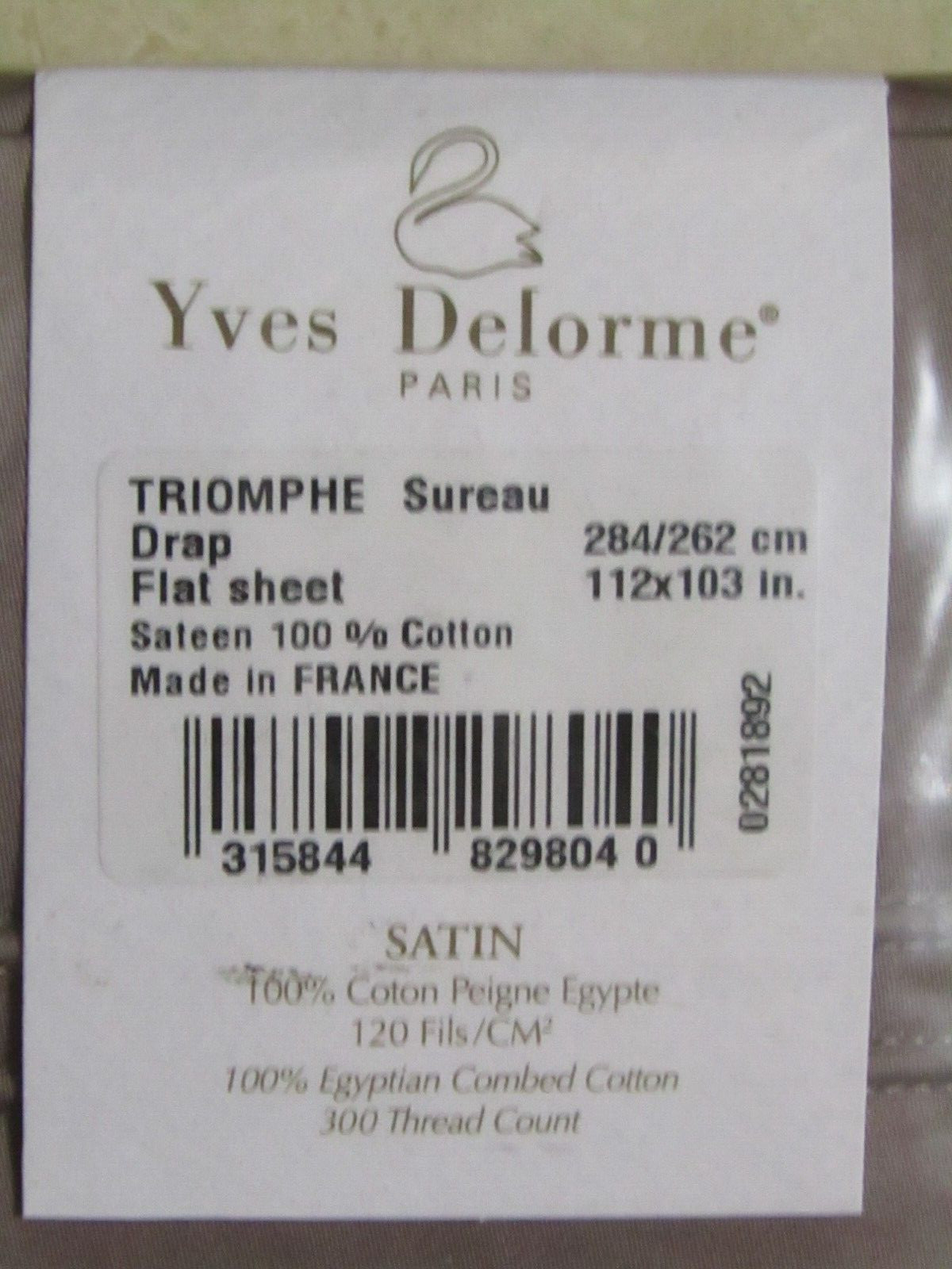 NIP Yves Delorme Paris Triomphe Flat Sheet in Sureau - King Cotton Sateen gallery
