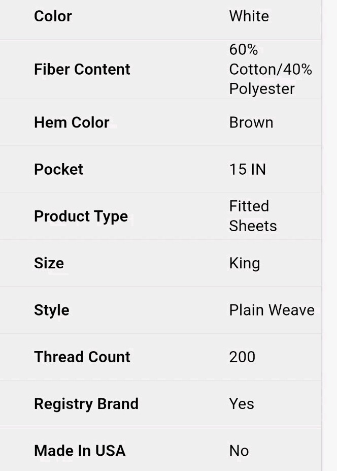 Case 6 Registry T200 Count Mercerized Plain Weave King Fitted Sheet, , 78x80x15" gallery