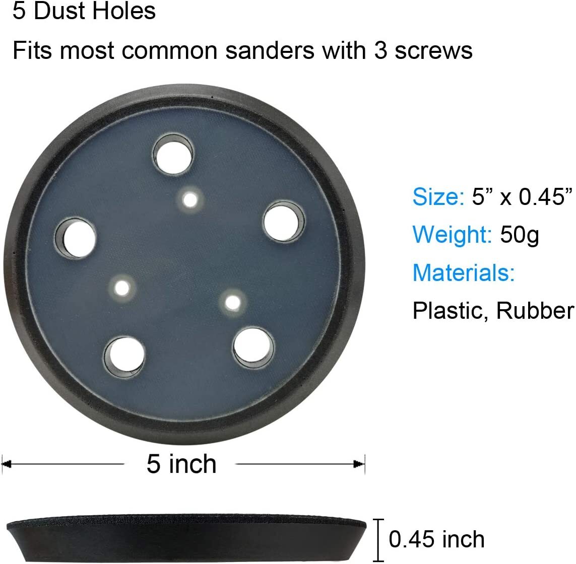 2x 5 Inch 5 Hole Hook & Loop Sander Pad For Porter Cable 13904 13909 333 334 332 gallery