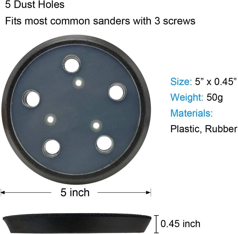 2x 5 Inch 5 Hole Hook & Loop Sander Pad For Porter Cable 13904 13909 333 334 332 gallery
