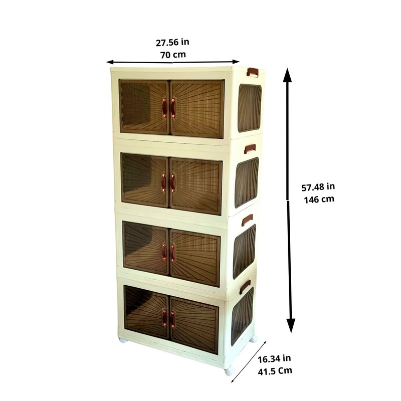 Extra Large Foldable Storage Cabinet with Doors, Stackable Organizer Boxes gallery