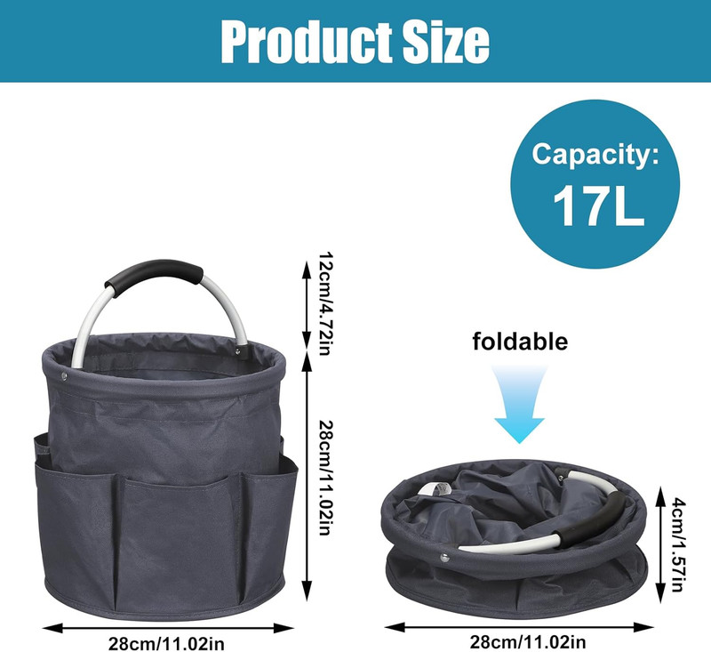 Cleaning Caddy with Handle, 17L Cleaning Supply Caddy Foldable Bucket Organizer gallery