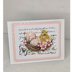 Pastel Pink Easter Chick Wall Or Tabletop Decor