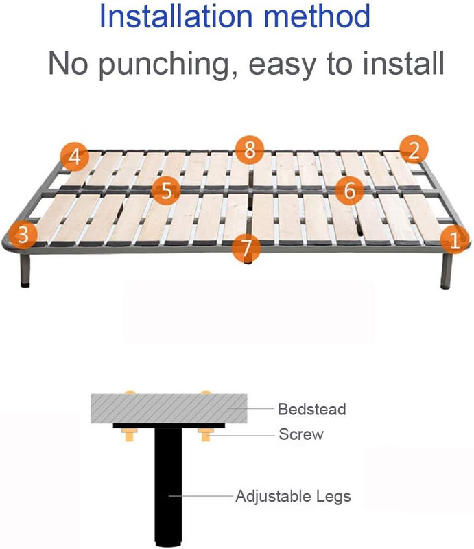 Adjustable Metal Bed Frame Support Legs, Heavy Duty Center Slats Support Leg ... gallery
