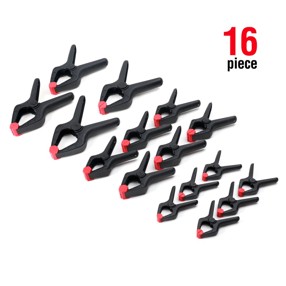 16Piece Nylon Spring Clamp Set-4PC 6-1/2" 6PC 4-1/2" 6PC 3-3/8" Heavy Duty Clamp