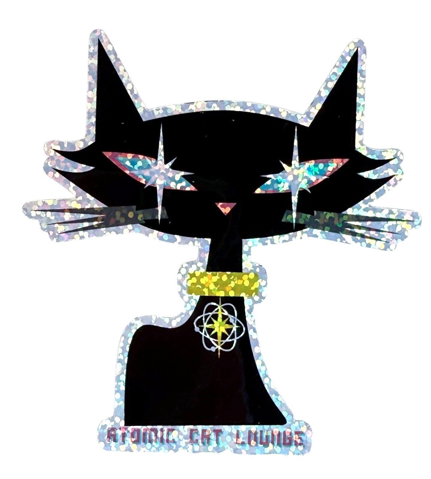 Retro Atomic Cat Lounge XL Special Edition Sparkle StickerAtomic Kitty Head gallery