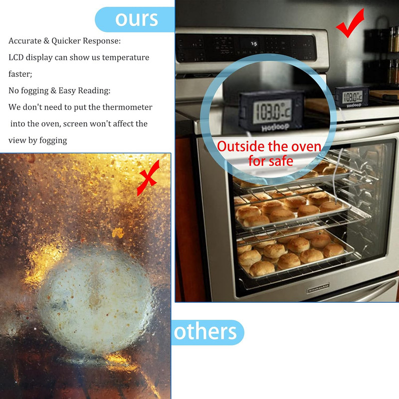 Digital Oven Thermometer Heat Resistant up to 572°F/300°C, LCD gallery