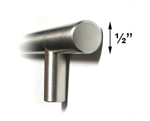 Bar Pull Modern Cabinet Handle Brushed Nickel Solid Steel 12 mm gallery