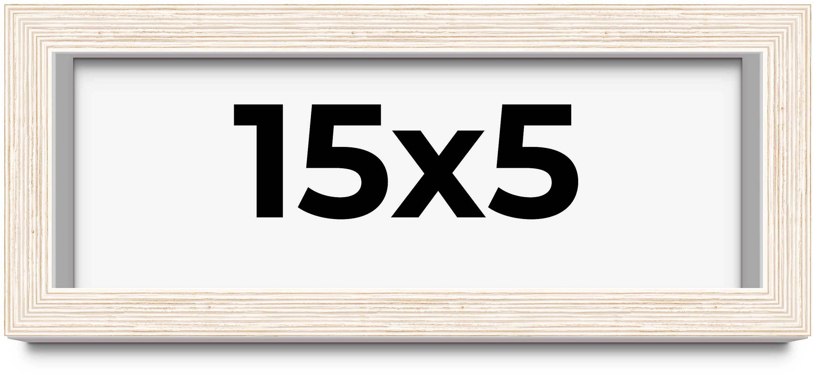 15x5 IN Shadow Box Frame White | 1.125 Inches Deep Real Wood Rustic Shadowbox Di gallery