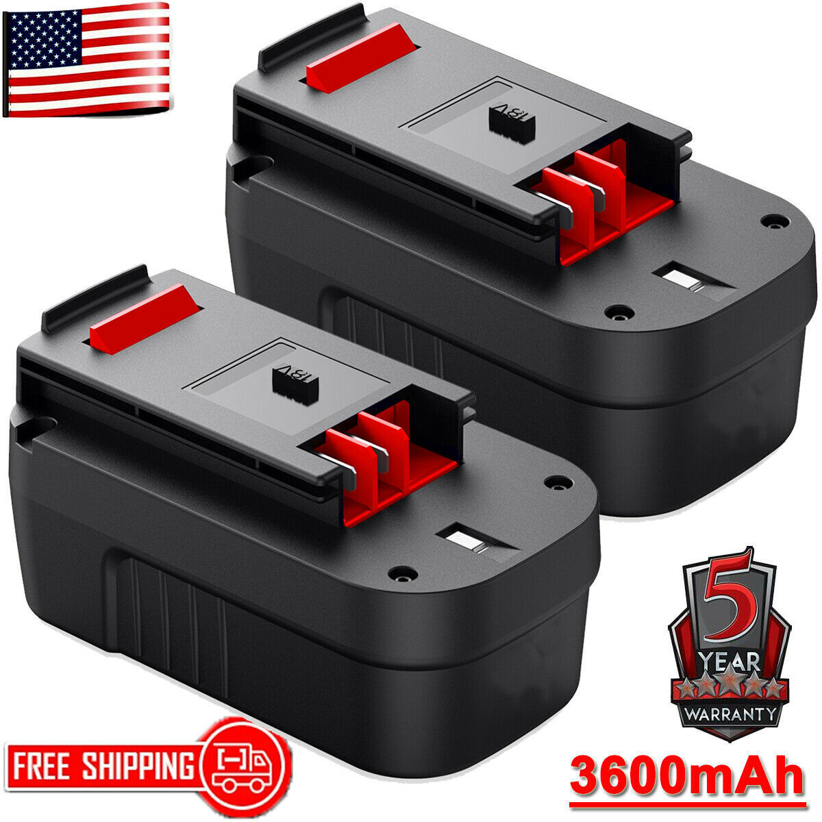 2Pack HPB18 For BLACK&DECKER 18V 18 Volt NI-Mh 4.8Ah Battery HPB18-OPE 244760-00 gallery