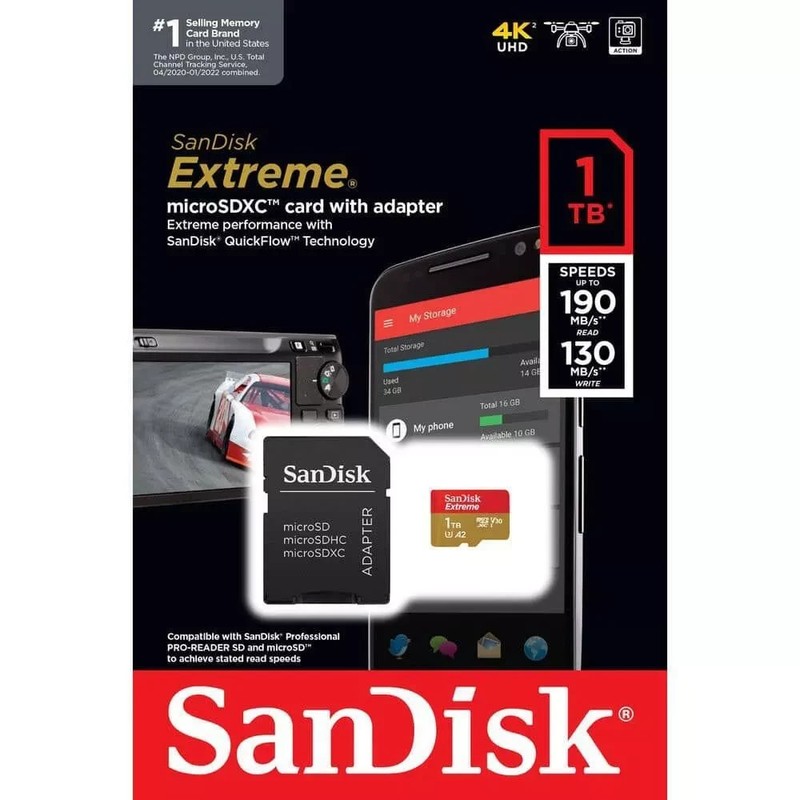 SANDISK 1TB EXTREME MICRO SD MICROSDXC CLASS 10 V30 A2 UHS-IU3 MEMORY CARD gallery