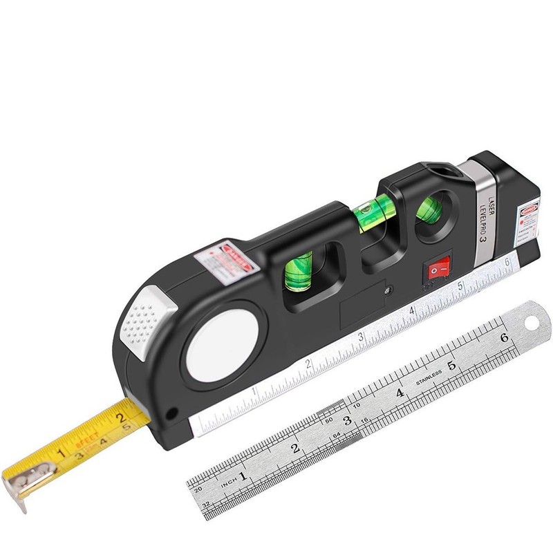 Multipurpose Laser Level Vertical Horizon Measuring Tape Aligner Metric Rulers gallery