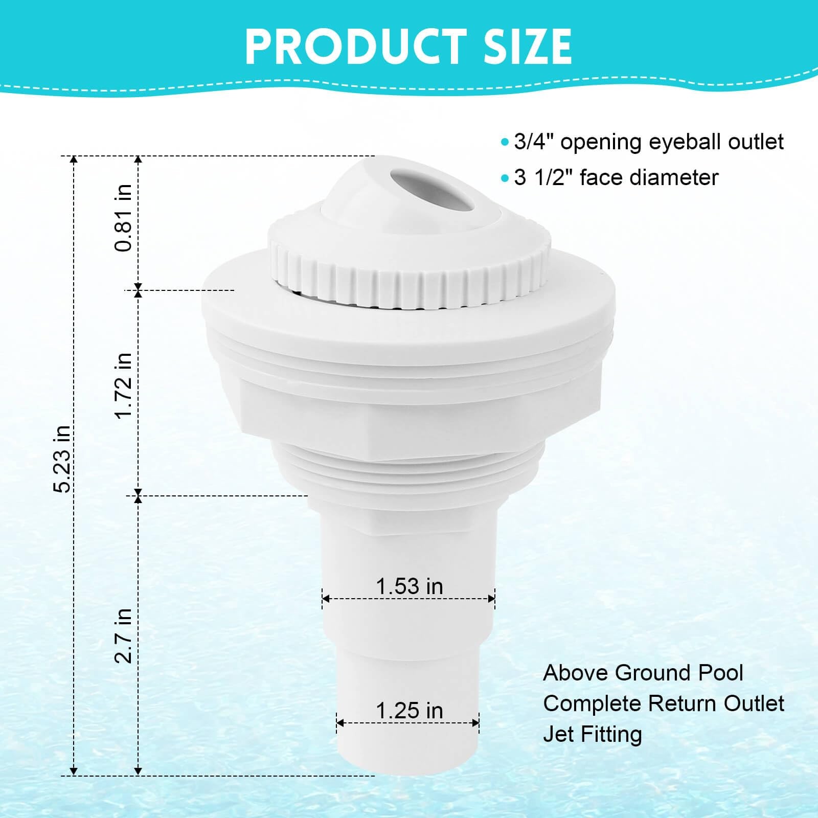 Einder Sp1023 Above Ground Pool Return Jet Kit Complete Directional Eyeball gallery