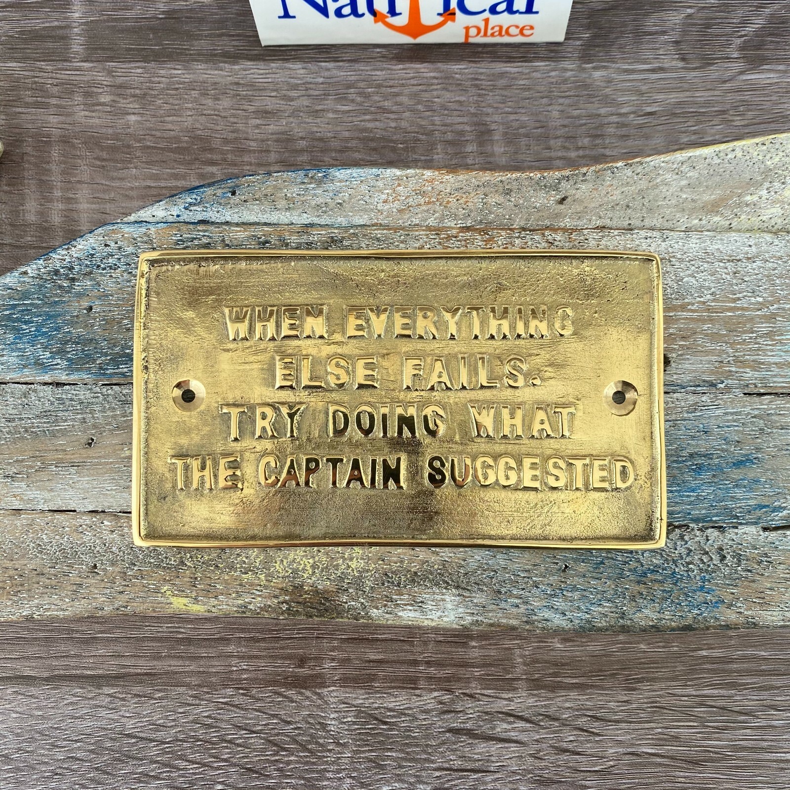 Nautical Signs - Solid Brass - Captain Suggested, Cocktail Hour - Nautical Decor gallery