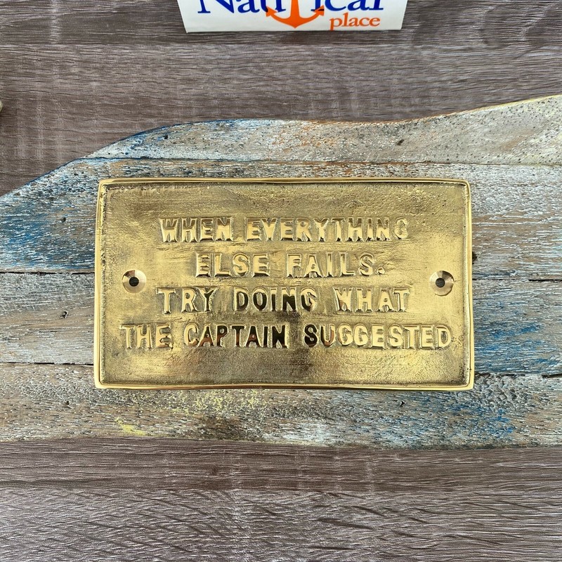 Nautical Signs - Solid Brass - Captain Suggested, Cocktail Hour - Nautical Decor gallery