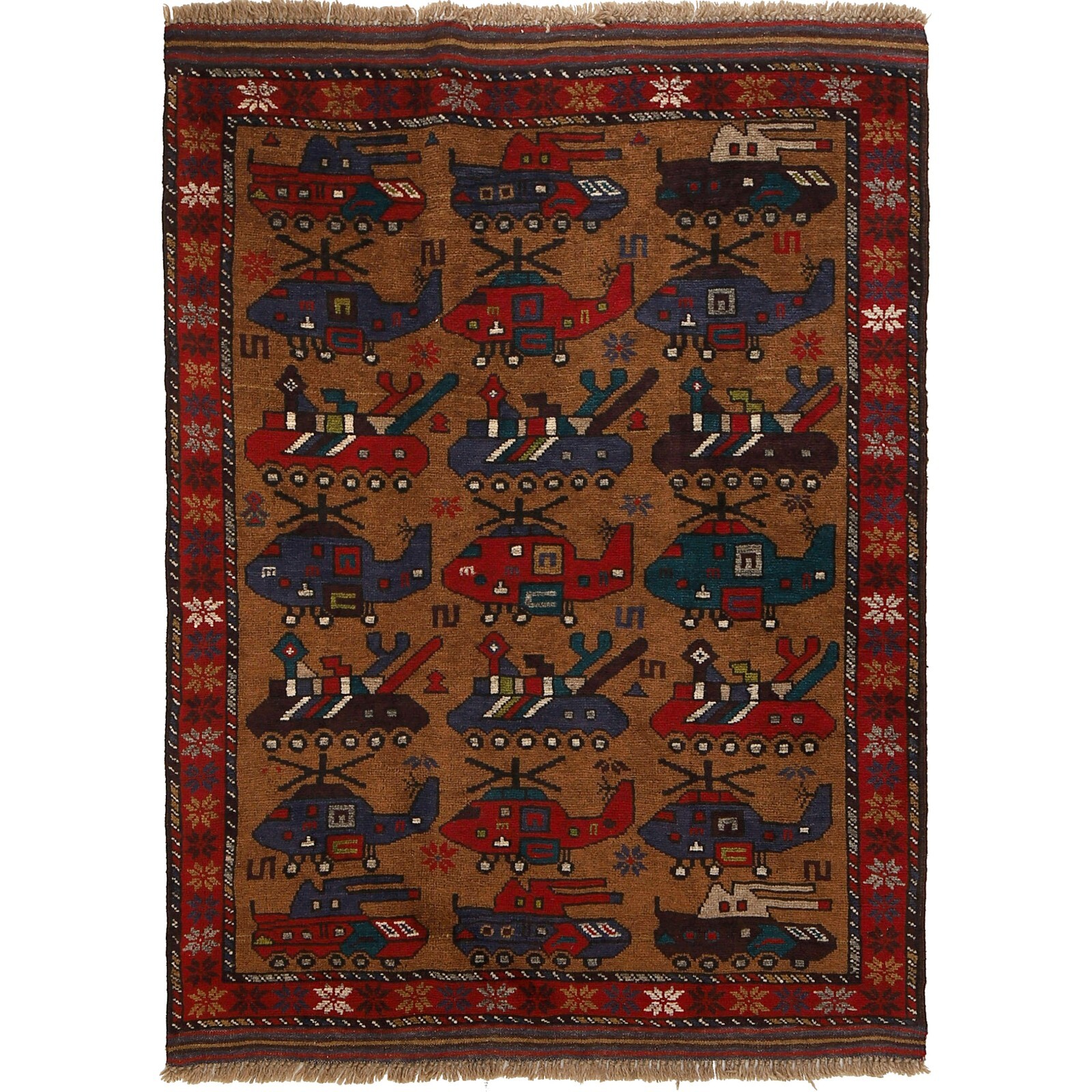 Traditional Handmade Wool Area Rug 3'1"x4'3 Tribal Pictorial Oriental Rug G25897 gallery