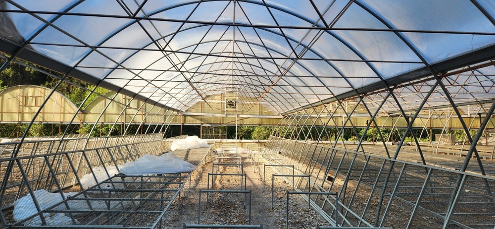 Greenhouse Frame Disassembled, Includes Several Accessories