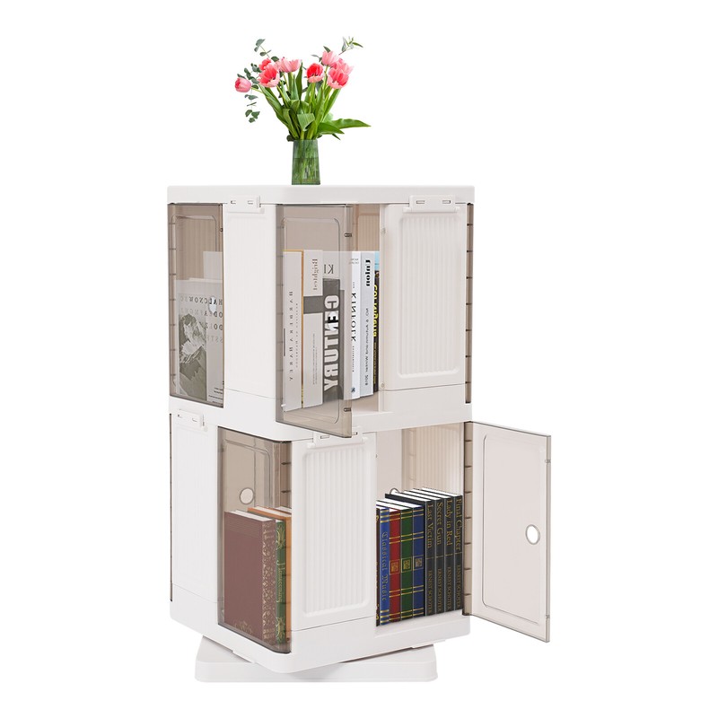 2-Tier Rotating Bookshelf, Book Storage Shelf, Floor Standing Rotating Bookcase gallery