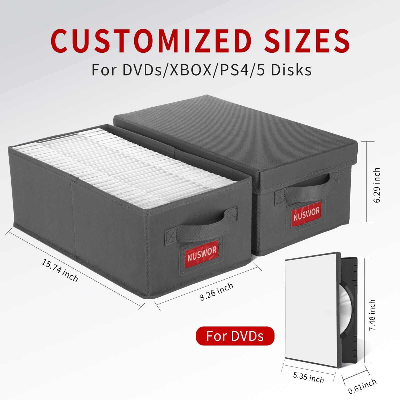 DVD Storage Box - Perfect DVD Case Storage Solution Stackable DVD Organizer w... gallery