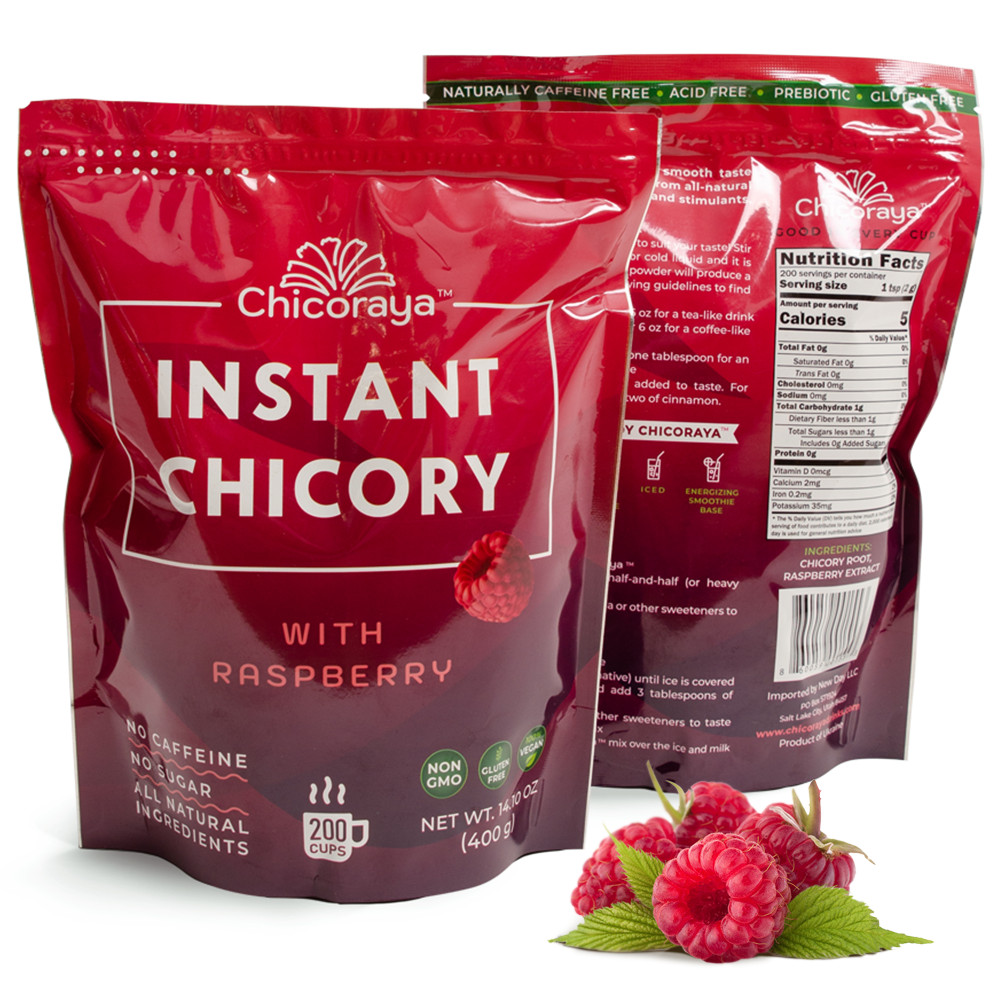 CHICORAYA Coffee Alternative Beverage Blend Chicory Root Powder 14.1oz Raspberry gallery