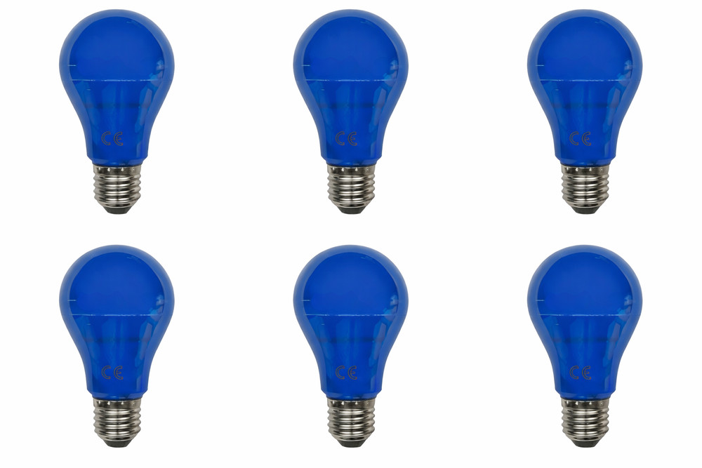 LED A19 Blue Light Bulbs, E27 Medium Base, 5W, 40–60W Equivalent, 400 Lumens, In