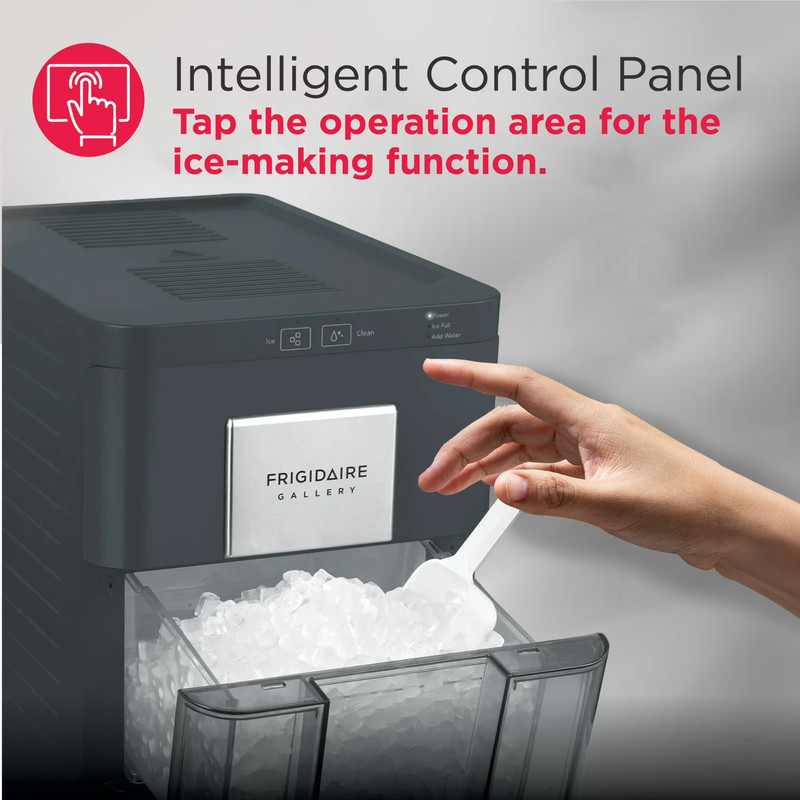 Frigidaire Gallery 33 lbs. Touchscreen Nugget Ice Maker, Stainless Steel Accent, gallery
