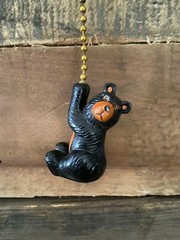 Rustic Black Bear climbing Ceiling Fan Pull chain extender – Lodge Decor