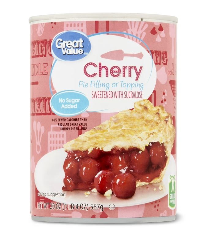 (4 pack) Great Value No Sugar Added Cherry Pie Filling or Topping, 20 oz gallery