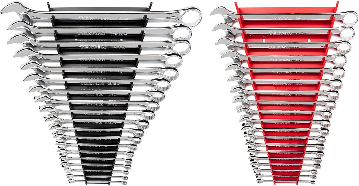 TEKTON Combination Wrench Set, 38-Piece (1/4 - 1-1/4 in., 6-24 mm) - | WCB91302 gallery