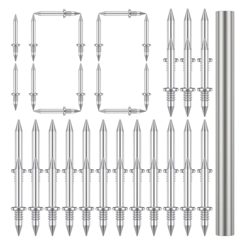 100Pcs/Set Double-Head Seamless Installation Metal Nail With Sleeve Rods gallery