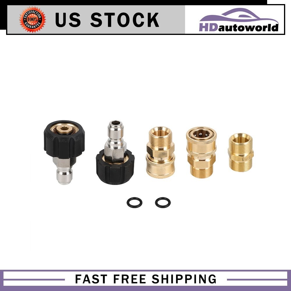 5 Pcs 5000 PSI Pressure Washer Adapter Set For Pressure Washers Hose and Guns gallery