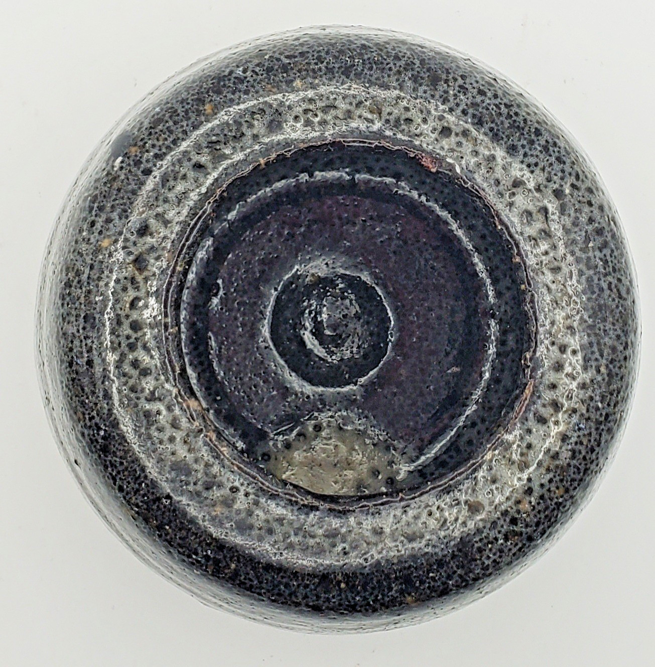 Miniature Clay Pot Vase 3" Round Flower Planter Black & Gray Speckled gallery