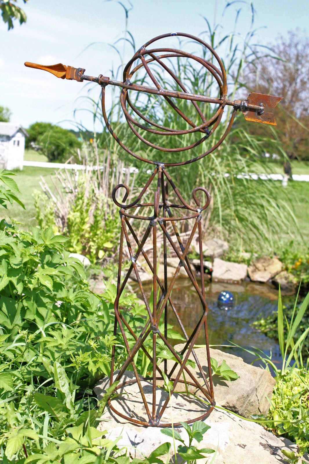 25" Tobee Sundial Topiary Peony Support Tomato Cage Flower Trellis Wrought Iron gallery