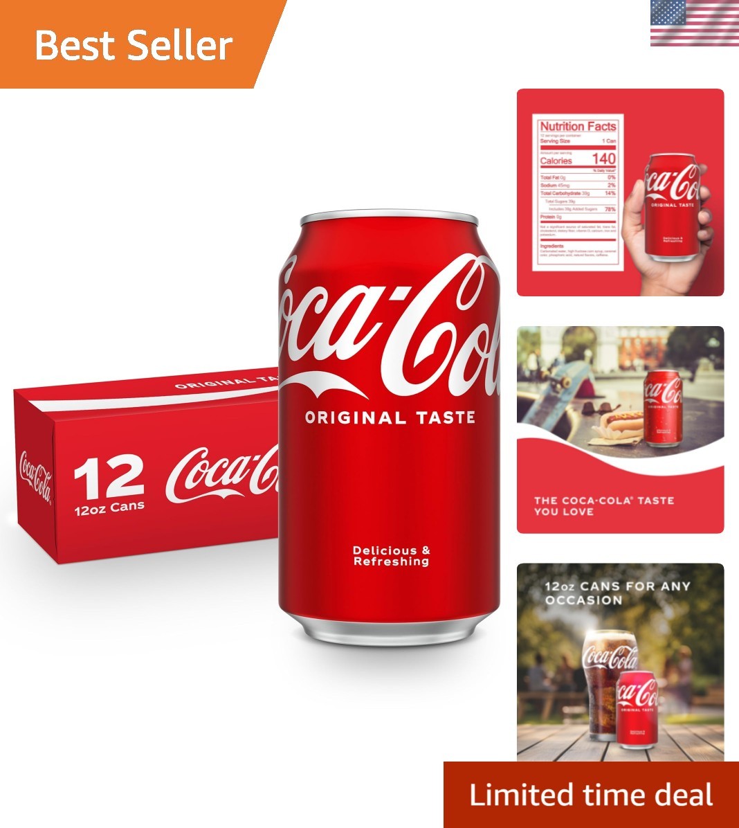 12 fl oz Classic Coca-Cola Cans - Timeless Taste in a Convenient Fridge Pack gallery