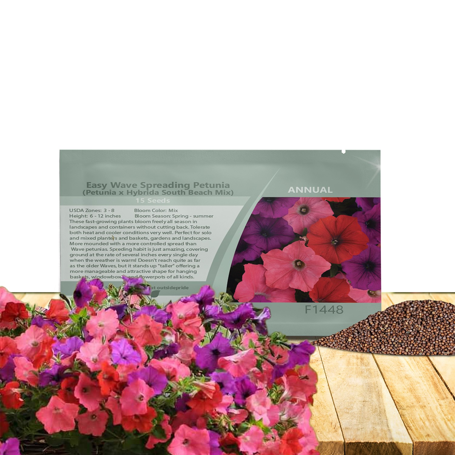 15 Seeds Easy Wave Spreading Petunia South Beach Garden Flower Mix gallery