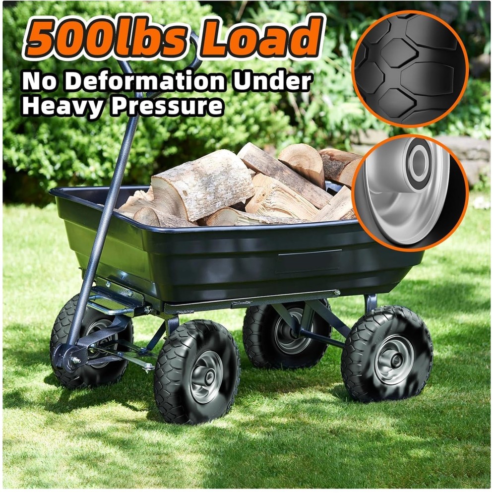 Heavy Duty 10" Solid Wheel 500Lb Load 2Pk