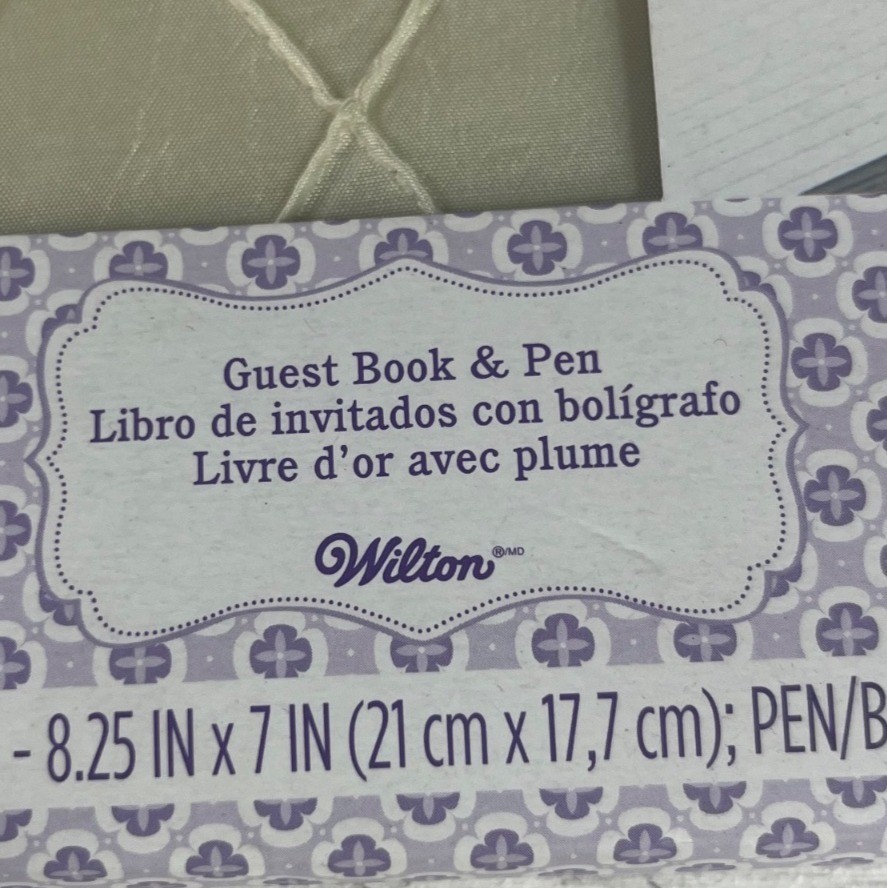 Wilton Guest Book Pen Set Ivory Quilted Satin Cover Keepsake Memory Book New gallery