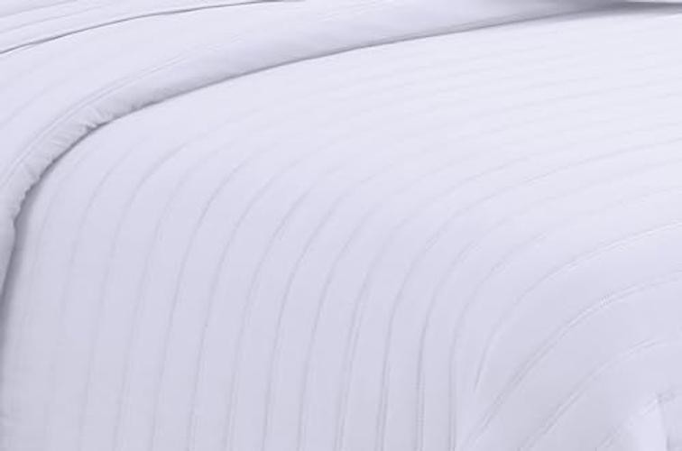 MK Collection Embossed Modern Quilt Oversized Coverlet Full/Queen White gallery